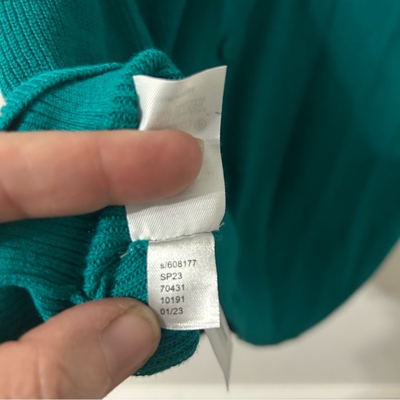 LOFT Teal Green Ribbed Button Down Style Cardigan Sweater Large - Picture 5 of 11
